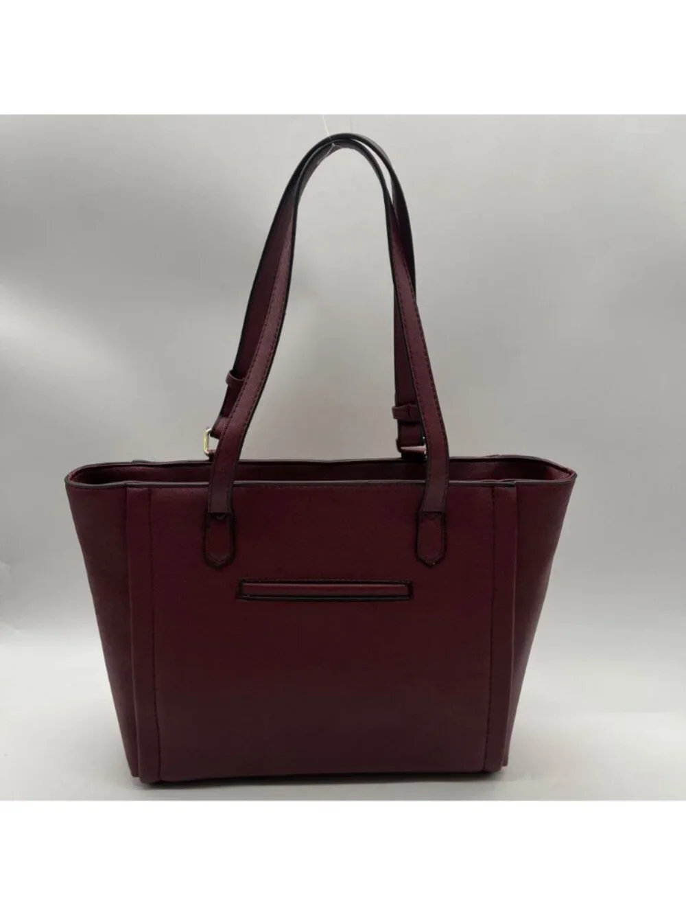 Vera New York Burgundy Saffiano Faux Leather Tote Bag